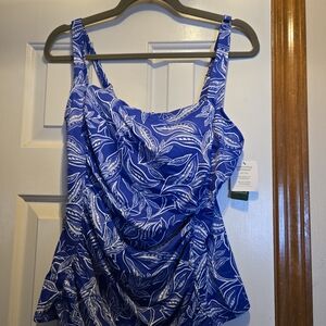 L.L. Bean Blue and White Women's Bikini Top